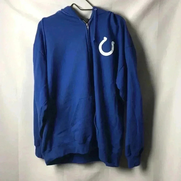 NFL APPAREL INDIANAPOLIS COLTS MENS SIZE 2XL HOODED SWEATSHIRT FULL ZIP FRONT - Picture 2 of 11